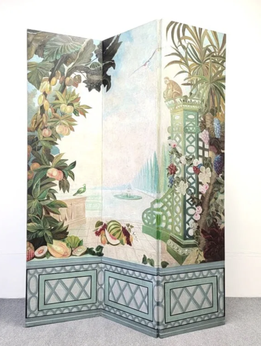 Maitland-Smith Hand-Painted Three-Panel Room Divider Screen - Image 2